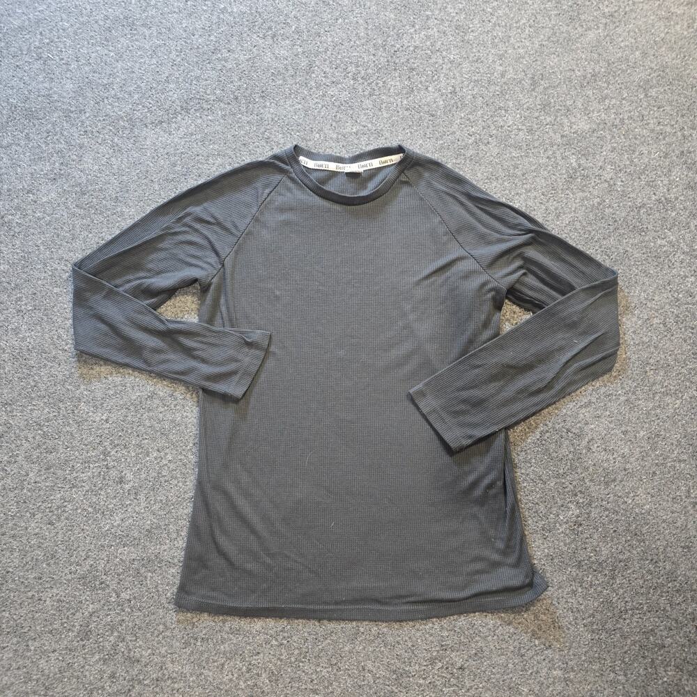 Born Top Womens Medium Gray Thermal Waffle Knit Base Layer Long Sleeve Casual